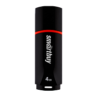 Флеш-накопитель Smartbuy Crown 4GB USB2.0 пластик черный 