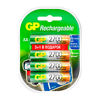 Аккумулятор бытовой GP HR6 AA BL3+1 NI-MH 2700mAh в бумажной упаковке (4/32/320) R