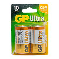 Батарейка GP ULTRA LR20 D BL2 Alkaline 1.5V (2/20/160)