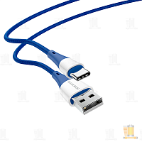 Кабель Borofone BX60 USB (m)-Type-C (m) 1м 3.0A 20W нейлон синий (1/360)