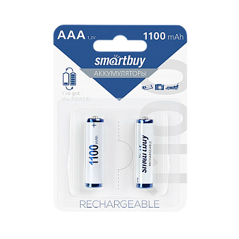 Аккумулятор бытовой Smartbuy HR03 AAA BL2 NI-MH 1100mAh (2/24/240) 