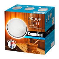 Светильник влагозащищенный Camelion 1302S 60W 230V E27 IP54 накладной белый (1/10)