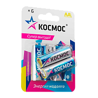 Батарейка Космос LR6 AA BL6 Alkaline 1.5V (6/72/432) 