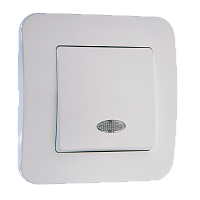 Выключатель Makel Light Lillium Natural 1-клав.10A пластик белый 55021 (1/12)