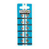 Батарейка Трофи G5/LR754/LR48/393A/193 BL10 Alkaline 1.55V (10/200/1600) 