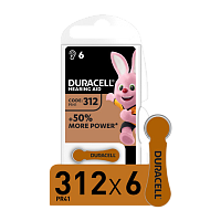 Батарейка Duracell ACTIVAIR ZA312 BL6 Zinc Air 1.45V (6/60/600)