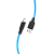 Кабель HOCO X21 Plus USB (m)-Lightning (m) 1.0м 2.4A силикон черный синий (1/28/168)