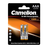 Аккумулятор бытовой Camelion HR03 AAA BL2 NI-MH 1000mAh (2/24/480/17280)
