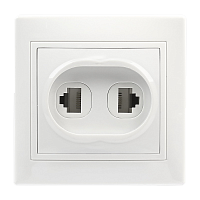 Розетка Smartbuy RJ-45+Phone 1 местная белая "Венера"
