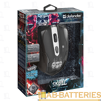 Мышь проводная Defender GM-180L Skull игровая USB черный (1/40) 
