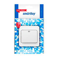 Выключатель Smartbuy "Марс" 1-клав.10A керамика с индикатором белый