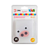 Ночник ЭРА NN-631 3LED 0.5W 220V в розетку с фотосенсором розовый (1/12)