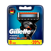Сменные кассеты Gillette FUSION PROGLIDE (RUS) 5 лезвий 8шт. (цена за 1 шт) (8/80)
