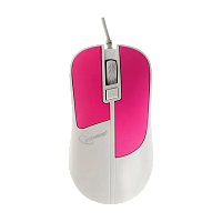Мышь проводная Gembird MOP-410-O классическая USB белый фуксия (1/100) 