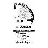 Батарейка SEIZAIKEN 397 (SR726SW) Silver Oxide 1.55V (1/10/100/1000)