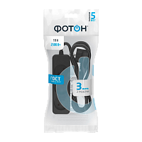 Удлинитель Фотон 10-33 3р.Б/З 10A 3.0м ПВС 2x0.75мм² черный (1/20)