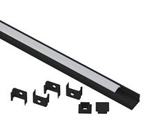 Комплект с накладным анодированным профилем ЭРА САВ261 1612B 16х12мм 2м черный (1/5/60)