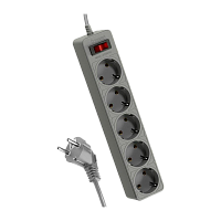 Сетевой фильтр Космос 5р.С/З 10A 3.0м ПВС 3x0.75мм² серый (1/20)