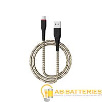 Кабель Borofone BX25 USB (m)-microUSB (m) 1м 2.4A нейлон черный (1/360)