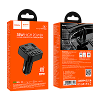 FM-трансмиттер HOCO E87 2USB+Type-C bluetooth 5.4 дисплей черный (1/120) 