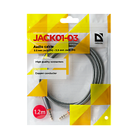 Кабель AUX Defender JACK01-03 Jack 3.5mm (m)-Jack 3.5mm (m) 1.2м ткань серый (1/450) 