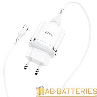 Сетевое З/У HOCO N3 1USB 3.0A 18W QC3.0 с кабелем Type-C белый (1/12/120) 