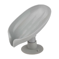 Мыльница Рыжий кот 14х9х10см со стоком воды серый (1/12/96)