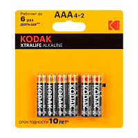 Батарейка Kodak XTRALIFE LR03 AAA BL4+2 Alkaline 1.5V (6/72/288)