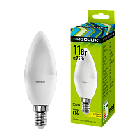 Лампа светодиодная Ergolux C35 E14 11W 3000К 172-265V свеча (1/10/100)