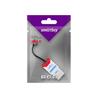 Картридер Smartbuy 707 USB2.0 microSD красный (1/20)