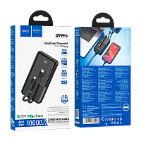Внешний аккумулятор HOCO Q9 Pro 10000mAh 3.0A 20W 1USB PD3.0 с кабелем Lightning/Type-C черный (1/30