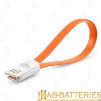 Кабель Smartbuy iK-02m USB (m)-microUSB (m) 0.2м 2.1A силикон оранжевый (1/500)
