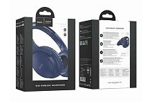 Наушники полноразмерные HOCO W40 Mighty bluetooth 5.3 синий (1/60) 