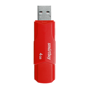 Флеш-накопитель Smartbuy Clue 4GB USB2.0 пластик красный 