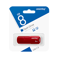 Флеш-накопитель Smartbuy Clue 8GB USB2.0 пластик бургунди