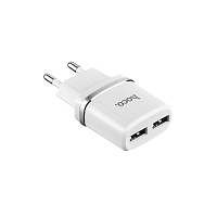 Сетевое З/У HOCO C12 2USB 2.4A белый (1/10/100)