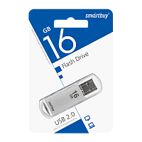 Флеш-накопитель Smartbuy V-Cut 16GB USB2.0 пластик серебряный 