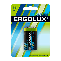 Батарейка Ergolux Крона 6LR61 BL1 Alkaline 9V (1/12/60) 