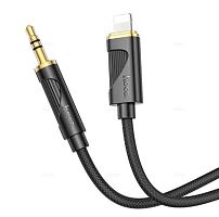 Кабель AUX HOCO UPA30 Lightning (m)-Jack 3.5mm (m) 1м нейлон черный (1/31/310)