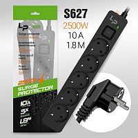 Сетевой фильтр Live Power LP1001 5р.С/З 10A 1.8м с выкл. черный (1/40)