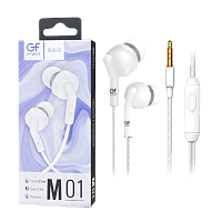 Наушники внутриканальные GFPower M01 с микр. белый (1/200)