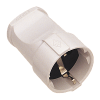 Розетка штепсельная Makel 1гн. С/З пластик белый 10003 (1/50)