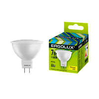 Лампа светодиодная Ergolux JCDR GU5.3 7W 3000К 180-240V софит (1/10/100)
