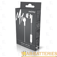 Наушники внутриканальные Smartbuy M1 с микр. белый в коробке (1/60) 