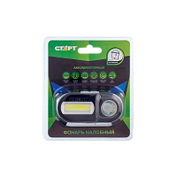 Фонарь налобный Старт LOE 501-C1 3W COB от батареек IP44 черный (1/10/120)