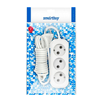 Удлинитель Smartbuy 3р.Б/З 10A 1.5м белый (1/50)