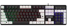Клавиатура проводная Defender GK-077 DARK KNIGHT игровая USB 1.5м белый (1/20)