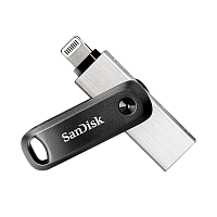 Флеш-накопитель SanDisk Go iXpand 128GB USB3.0 Lightning (m) металл+пластик черный