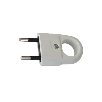 Вилка электрическая Прогресс MINI с кольцом Б/З бело-черная (1/50/400)