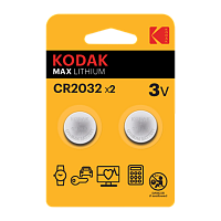 Батарейка Kodak MAX CR2032 BL2 Lithium 3V (2/60/240) 